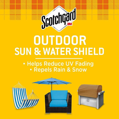 Scotchgard 5019-10UV Water and Sun Shield Fabric, 10.5 oz Can, Liquid, Mineral Spirits, Amber/Milky White