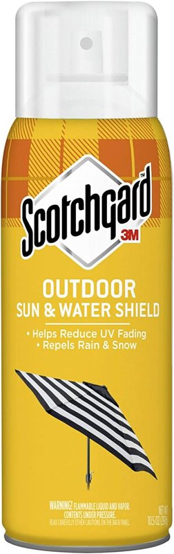 Scotchgard 5019-10UV Water and Sun Shield Fabric, 10.5 oz Can, Liquid, Mineral Spirits, Amber/Milky White