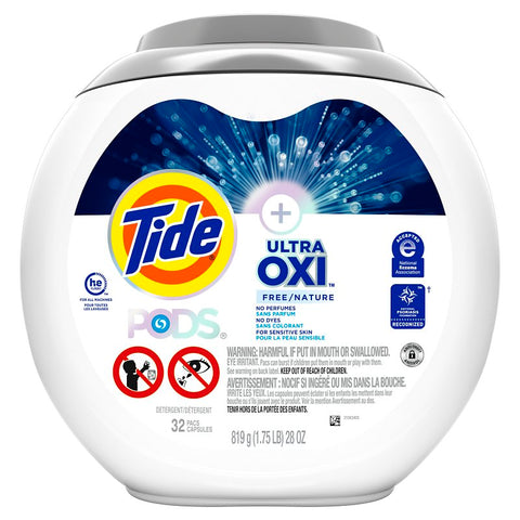 Tide PODS Ultra OXI Series 037000591641 Laundry Detergent Pack, 32 Count, Capsule, Pack of 4