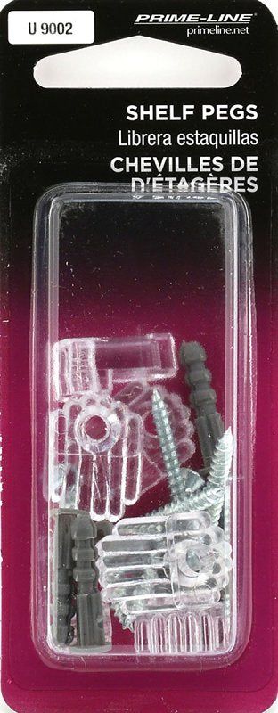Prime-Line U9002 Mirror Clip, For: 1/8 in Thick Glass, Acrylic, Clear, 6/PK, Pack of 6
