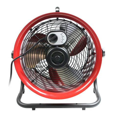 MaxxAir HVFF16TRED Floor Fan, 120 V, 3-Speed, 1350 rpm Speed, 1600 cfm Air, Black/Red