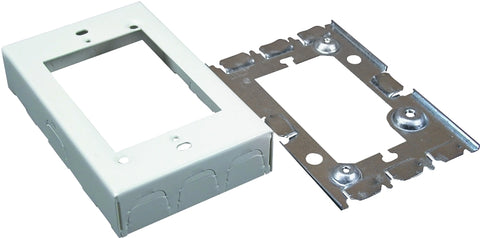 Wiremold B5 Starter Box, 1-Gang, Metal, Ivory, Scuff-Coated, Wall Mounting