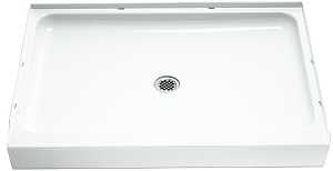 Sterling Ensemble 72121100-0 Shower Base, 48 in L, 34 in W, 5-1/2 in H, Vikrell, White, Alcove Installation