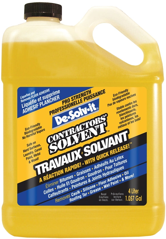 De-Solv-it 11849 Contractor Solvent, 1 gal, Liquid, Citrus, Clear/Oran ...