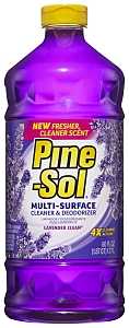 Pine-Sol Lavender Clean 40112 Cleaner and Degreaser, 60 oz Bottle, Liquid, Lavender, Clear, Pack of 6
