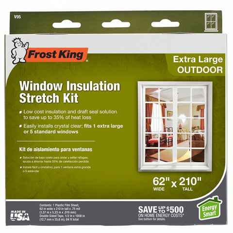 Frost King V95 Window Insulation Kit, 62 in W, 210 in L, Plastic