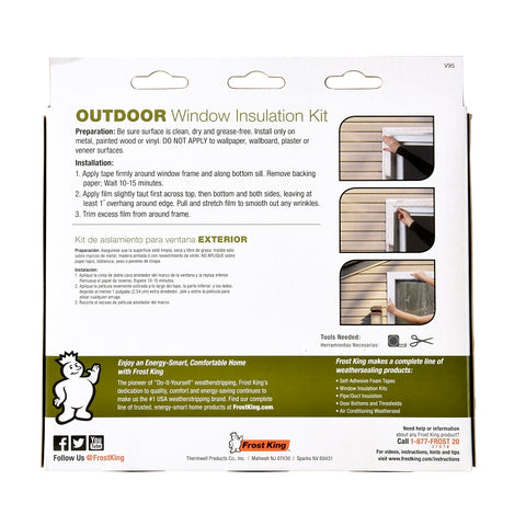 Frost King V95 Window Insulation Kit, 62 in W, 210 in L, Plastic