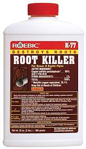 Roebic K-77 Root Killer, Crystal, Powder, 2 lb, Bottle