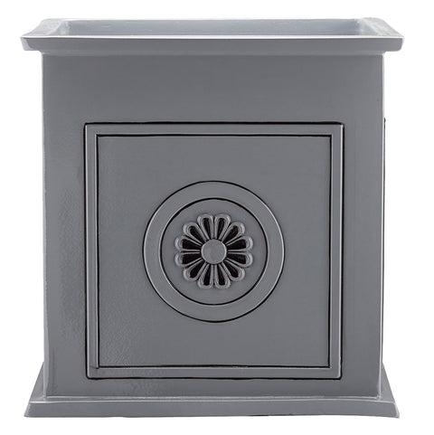 Southern Patio CMX-091868 Colony Planter, 16 in H, 16 in W, 16 in D, Square, Ceramic, Neutral Gray, Gloss