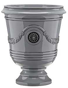 Southern Patio CMX-091851 Porter Planter, 18 in H, 15-1/2 in W, 15-1/2 in D, Urn, Ceramic, Neutral Gray, Gloss