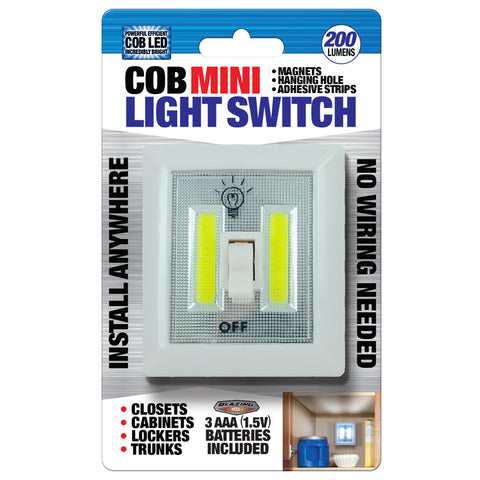 Blazing LEDz COB Mini Manual Battery Powered LED Light Switch, Pack of 12