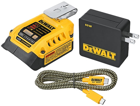DEWALT DCB094K Portable USB Charging Kit, 20 V Input, Battery Included: No