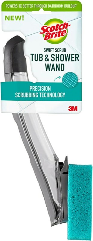 Scotch-Brite 547-W Scrub Tub and Shower Wand, Blue Bristle, 11-3/4 in OAL