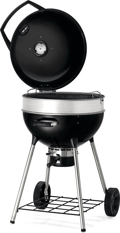 Napoleon Professional 22 PRO22K-LEG-3 Charcoal Kettle Grill, 360 sq-in Primary Cooking Surface, Black, Steel Body