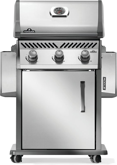 Napoleon Rogue Series R425PSS-2 Gas Grill, 42,000 Btu/hr BTU, Liquid Propane, 3-Burner, Side Shelf Included: Yes