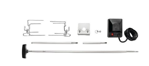 Napoleon 69911 Heavy-Duty Rotisserie Kit, 2 -Fork, Stainless Steel Spit Rod