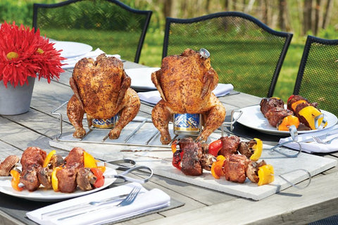 Napoleon 70015 8-Piece Multi-Functional Skewer, Stainless Steel Head, Curved Handle