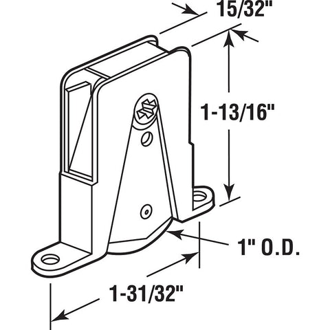 Prime-Line B 684 Roller Assembly, 1 in Dia Roller, 1/4 in W Roller, Aluminum, White, 2-Roller