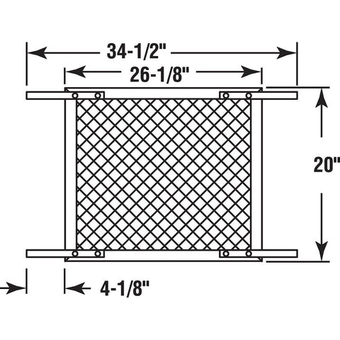 Make-2-Fit PL 15515 Screen Door Grill, 34-1/2 in W, 20 in H, Plastic, For: 30 to 36 in W Sliding Screen Doors
