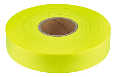 Empire 77-064 Flagging Tape, 600 ft L, 1 in W, Yellow, Plastic