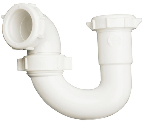 Plumb Pak PP960W S-Trap, 1-1/2 x 1-1/2, 1-1/2 x 1-1/4 in, Slip x Thread, Plastic, White