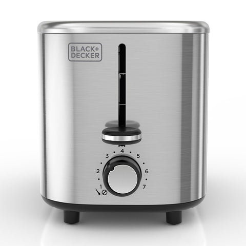 Black+Decker TR0011SSA Toaster, 750 W, 2-Slice, 7, Stainless Steel, Silver