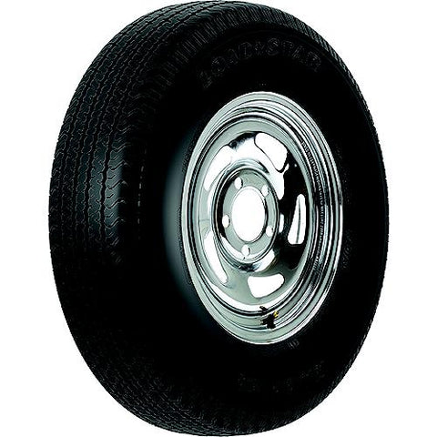 13" ST Radial Tire & Wheel Assembly, ST185/80R13 C/5-Hole Chrome Directional