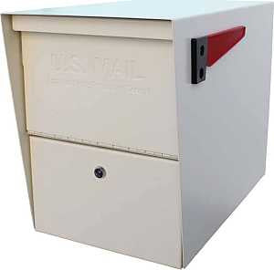 Mail Boss Packagemaster Series 7207 Mailbox, White, Steel, Powder-Coated, 11-1/4 in W, 21 in D, 13-3/4 in H