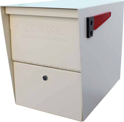 Mail Boss Packagemaster Series 7207 Mailbox, White, Steel, Powder-Coated, 11-1/4 in W, 21 in D, 13-3/4 in H