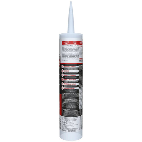 GE Supreme Silicone 2822051 Kitchen & Bath Sealant, Clear, 24 hr Curing, 10.1 fl-oz Cartridge, Pack of 12