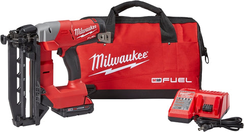 Milwaukee M18 FUEL Series 2841-21CT Cordless Angled Finish Nailer Kit, Battery Included, 18 V, 2 Ah, 110 Magazine