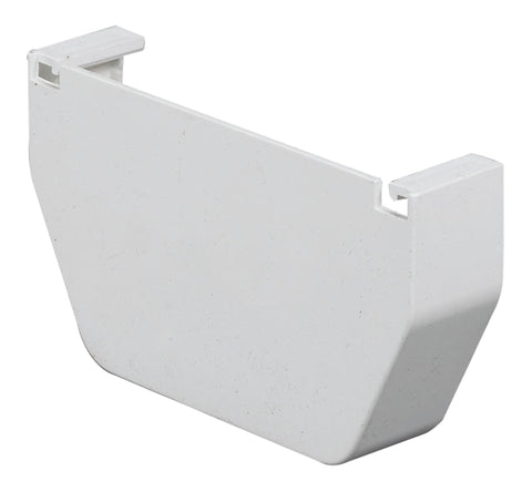 Amerimax T0511 Gutter End Cap, 5 in L, 4-3/4 in W, Vinyl, White, For: 5 in Contemporary-Style Gutters