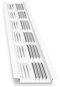Amerimax VENT8WH-U Soffit Vent, 8 ft L, 2 in W, 61 sq-in Net Free Ventilating Area, Aluminum, White