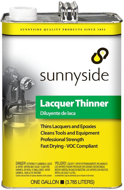 Sunnyside 477G1 Lacquer Thinner, Liquid, Acetic, Clear, 1 gal Can, Pack of 6