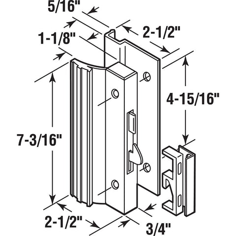 Prime-Line C 1000 Handleset, Aluminum, Anodized