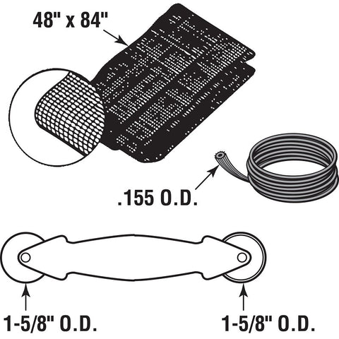 Make-2-Fit P 7542 Screen Door Repair Kit, 4 ft W Dimensions, Fiberglass, Charcoal, 3-Piece