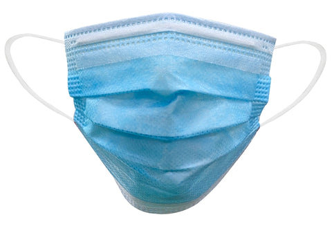 Exclusively Orgill WGBZ04-20 Face Mask, 5-1/2 x 3-1/2 in, 3-Layer, Blue, Elastic Ear Loop Fastening, Disposable