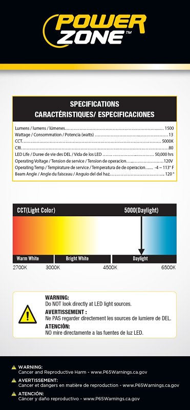WORK LIGHT PORTABLE LED 1500LM