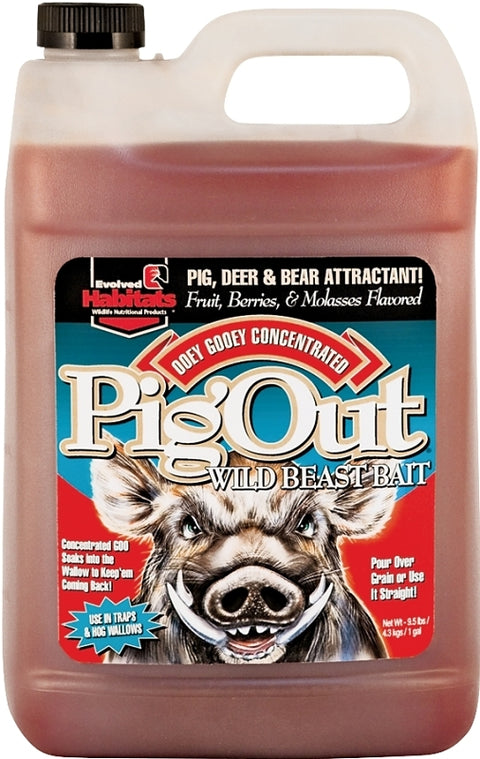Evolved Habitats Pig Out EVO41303 Wild Beast Bait, Berries, Fruit, Molasses Flavor, 1 gal, Pack of 3