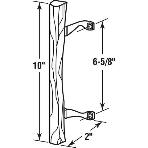 Prime-Line C 1034 Patio Door Handle Pull, 10 in W, 9-15/16 in H, Wood