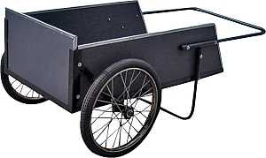 Vulcan YTL-002-087 Yard Cart, 300 lb, 42-1/2 L x 12-3/5 W x 24-2/5 H in Deck, Wood Deck, 2-Wheel, 20 in Wheel, Grey