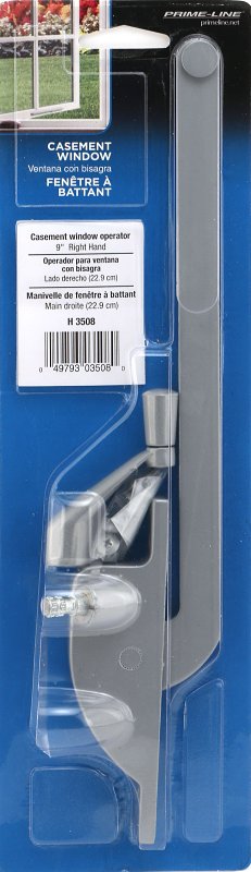 Prime-Line H 3508 Window Operator, 9 in L x 3-7/8 in W Dimensions, For: Older Steel Framed Windows, Right