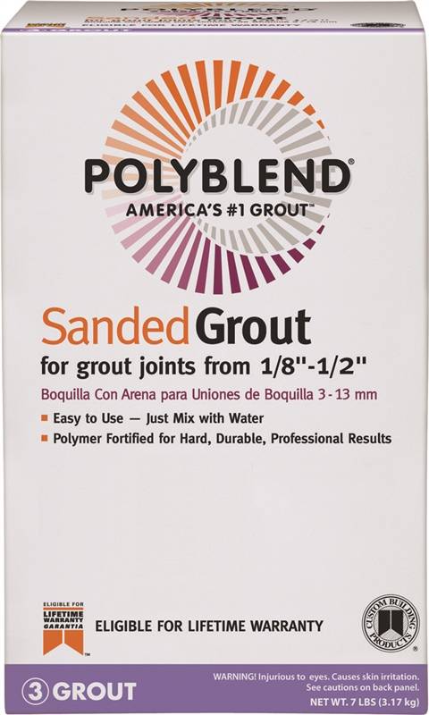 Polyblend PBG1227-4 Sanded Tile Grout?, 7 lb, Box, NO 122 Linen, Solid Powder