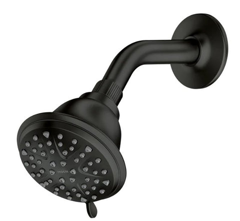 SHOWER HEAD 8-FUNC MAT BLK 4IN