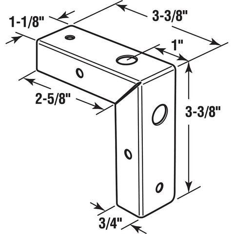 Prime-Line N 7193 Corner Repair Bracket, Aluminum, Zinc