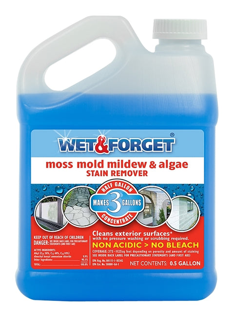 Wet & Forget 800003 Stain Remover, 0.5 gal, Slight Almond, Blue, Pack of 4