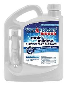 Wet & Forget 802064 Mold and Mildew Disinfectant Cleaner, 64 oz, Liquid, Bland, Clear