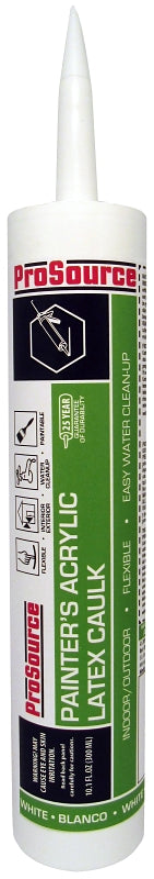 ProSource 78500CA Caulk, White, 10.1 oz Cartridge, Pack of 12