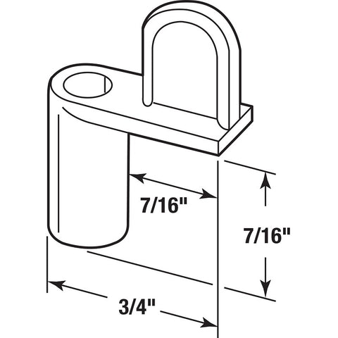 Make-2-Fit PL 7737 Window Screen Clip with Screw, 7/16 in D Dimensions, Alloy, Zinc, Silver, 12/PK