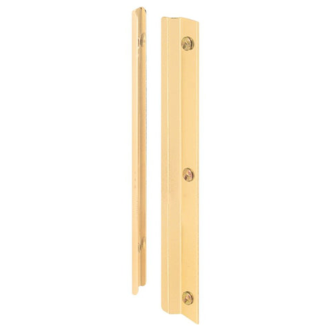 Defender Security U 9512 Entry Door Latch Shield, 6 in L, Steel, Brass
